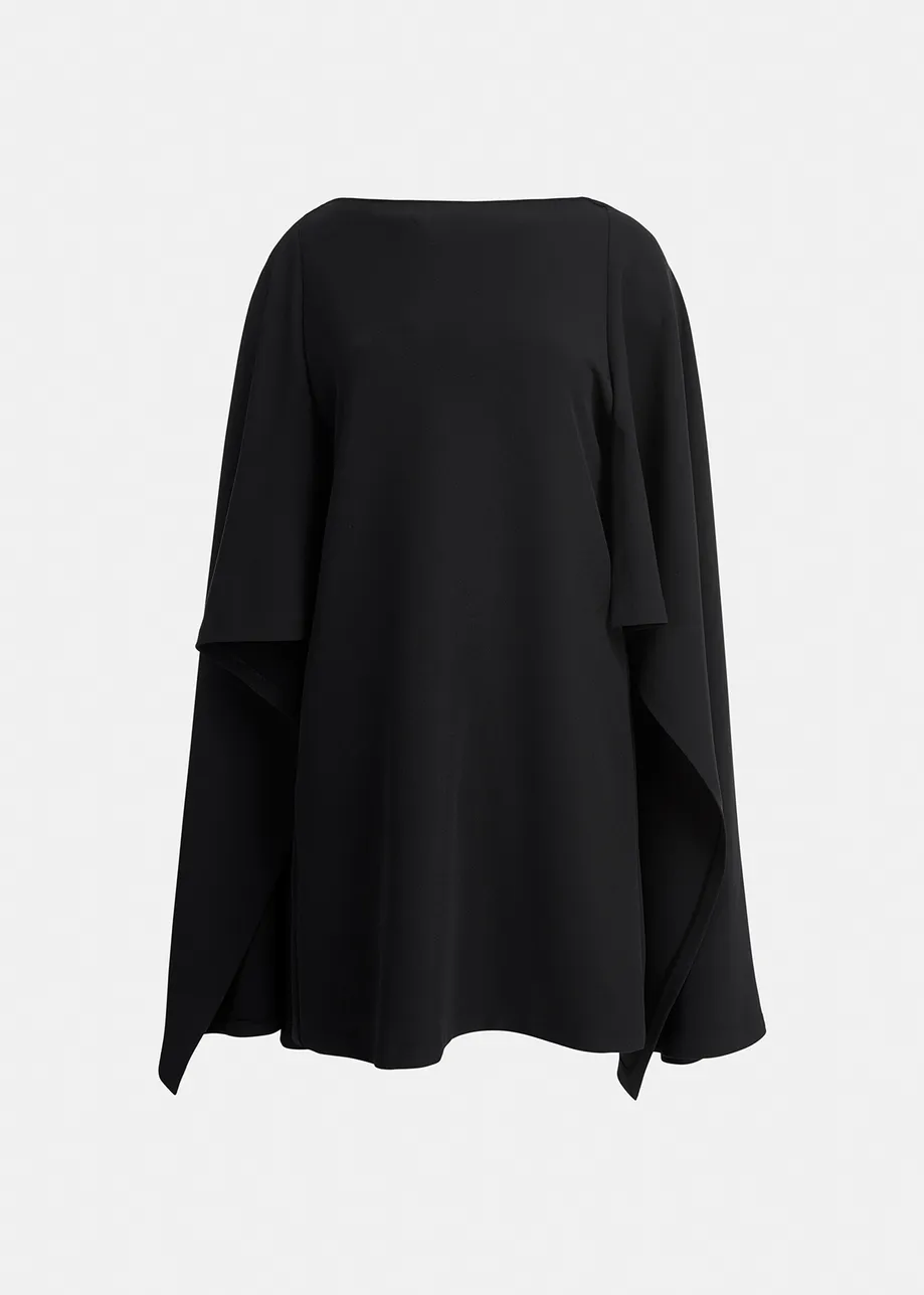 Black cape-effect mini dress