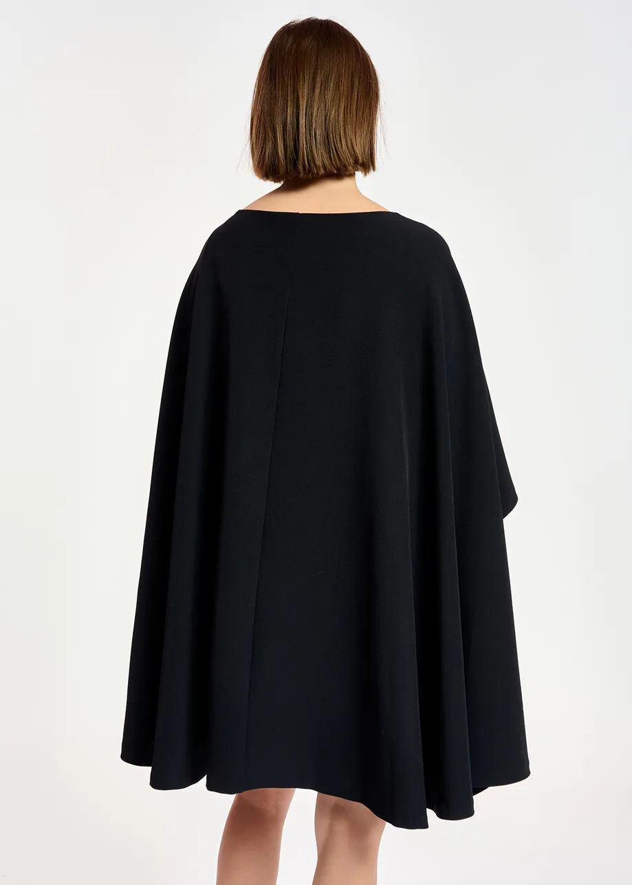 Black cape-effect mini dress