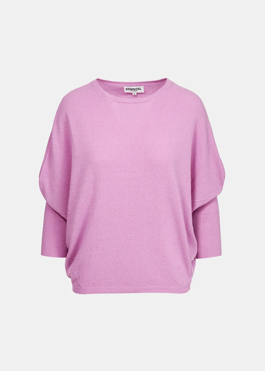 Pull lilas en tricot fin