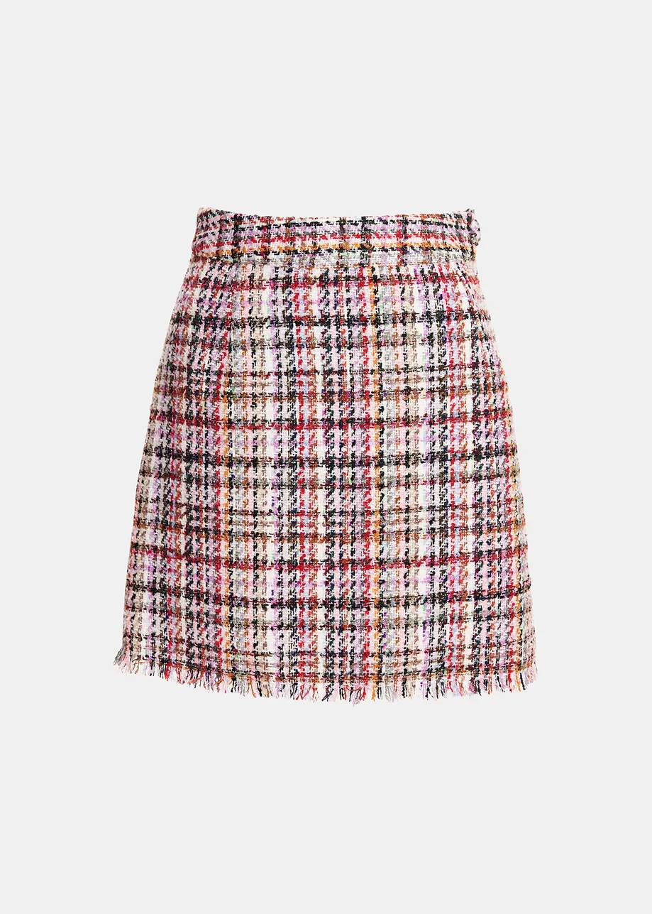 Multicolor tweed mini skirt