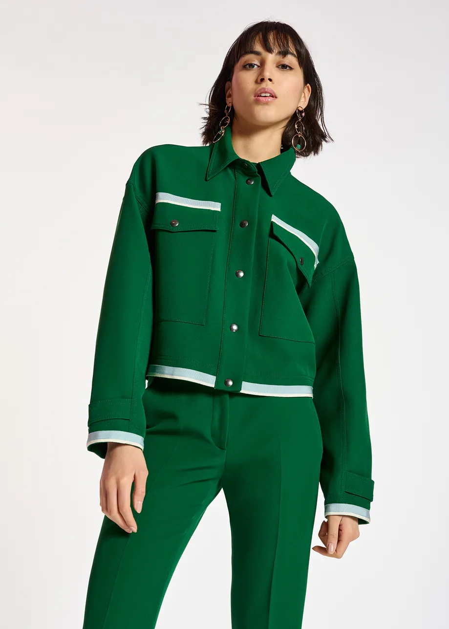 Dark green utility-inspired jacket