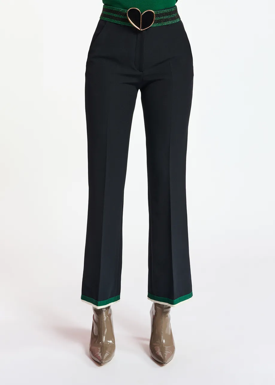 Black flared-fit pants