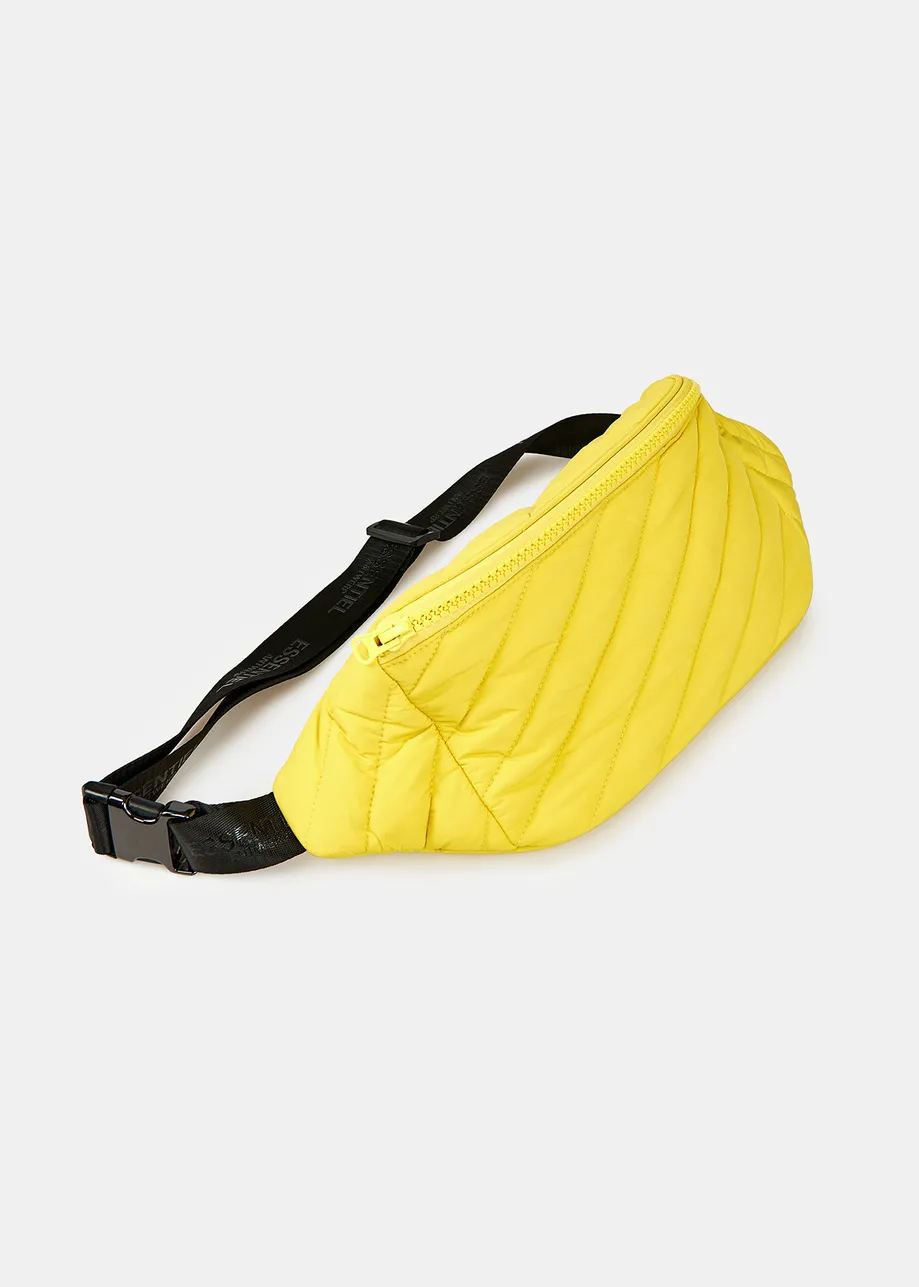 Yellow quilted shoulder bag