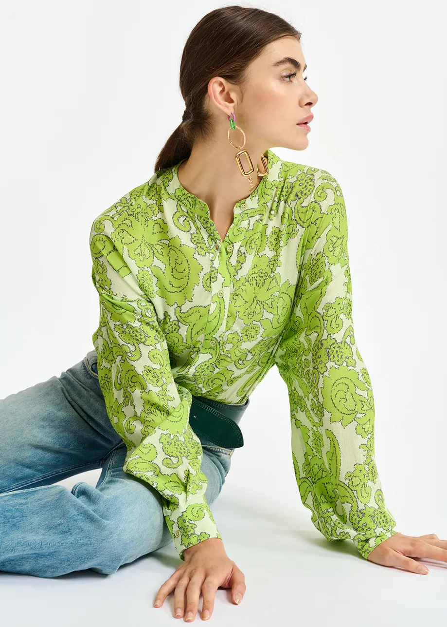 Multicolor floral-print shirt