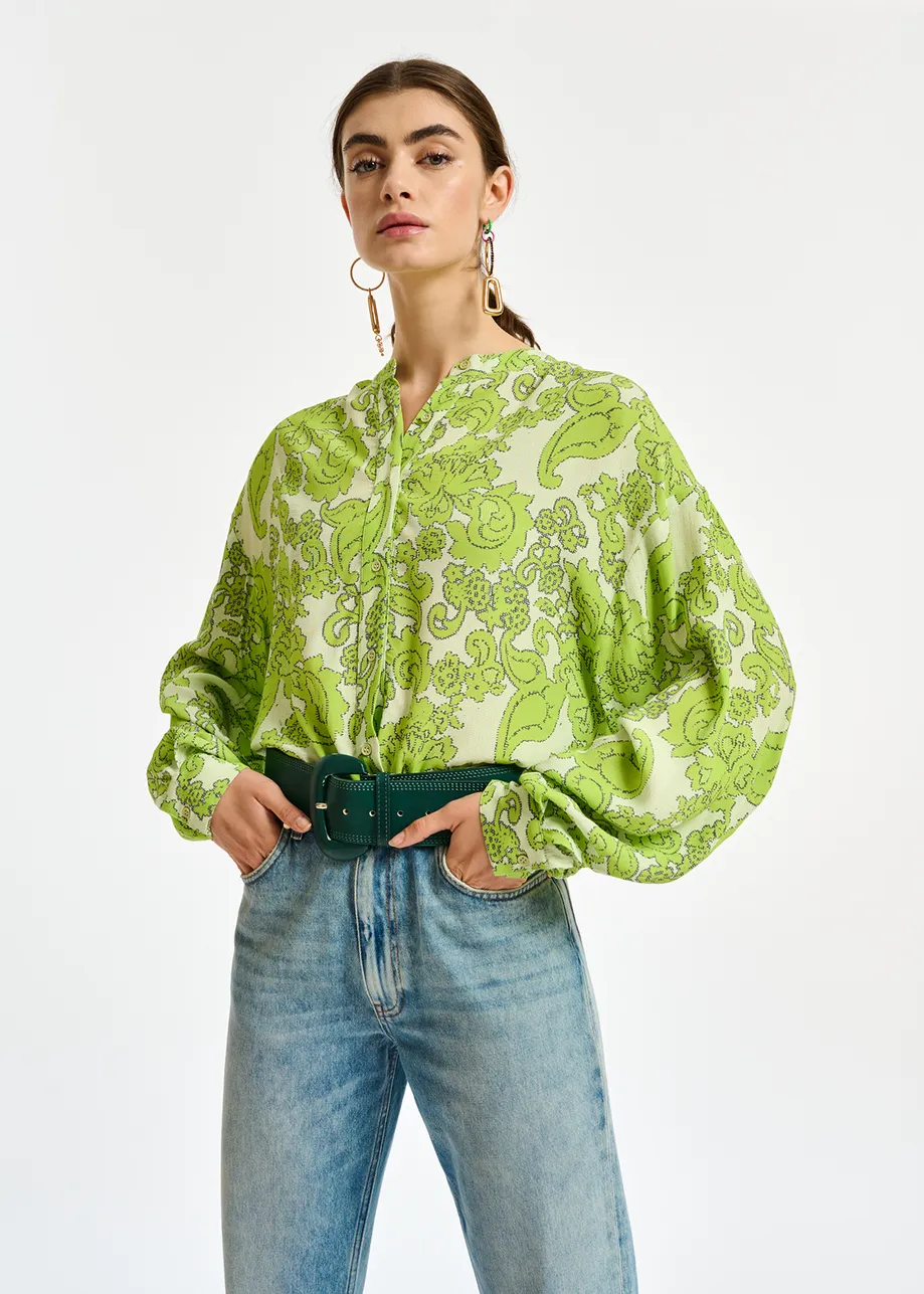 Multicolor floral-print shirt