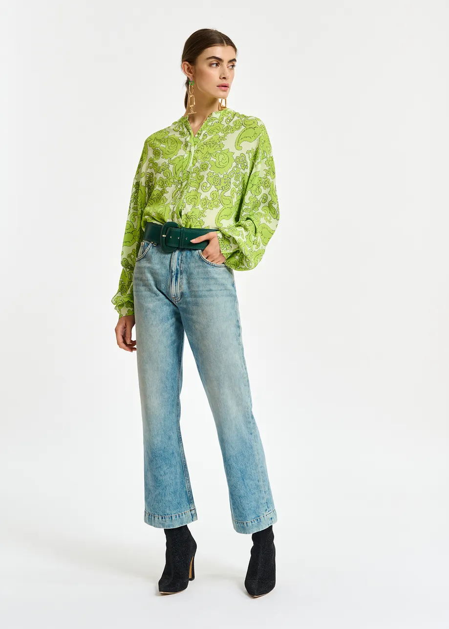 Multicolor floral-print shirt