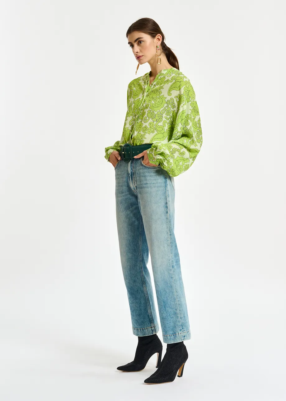 Multicolor floral-print shirt