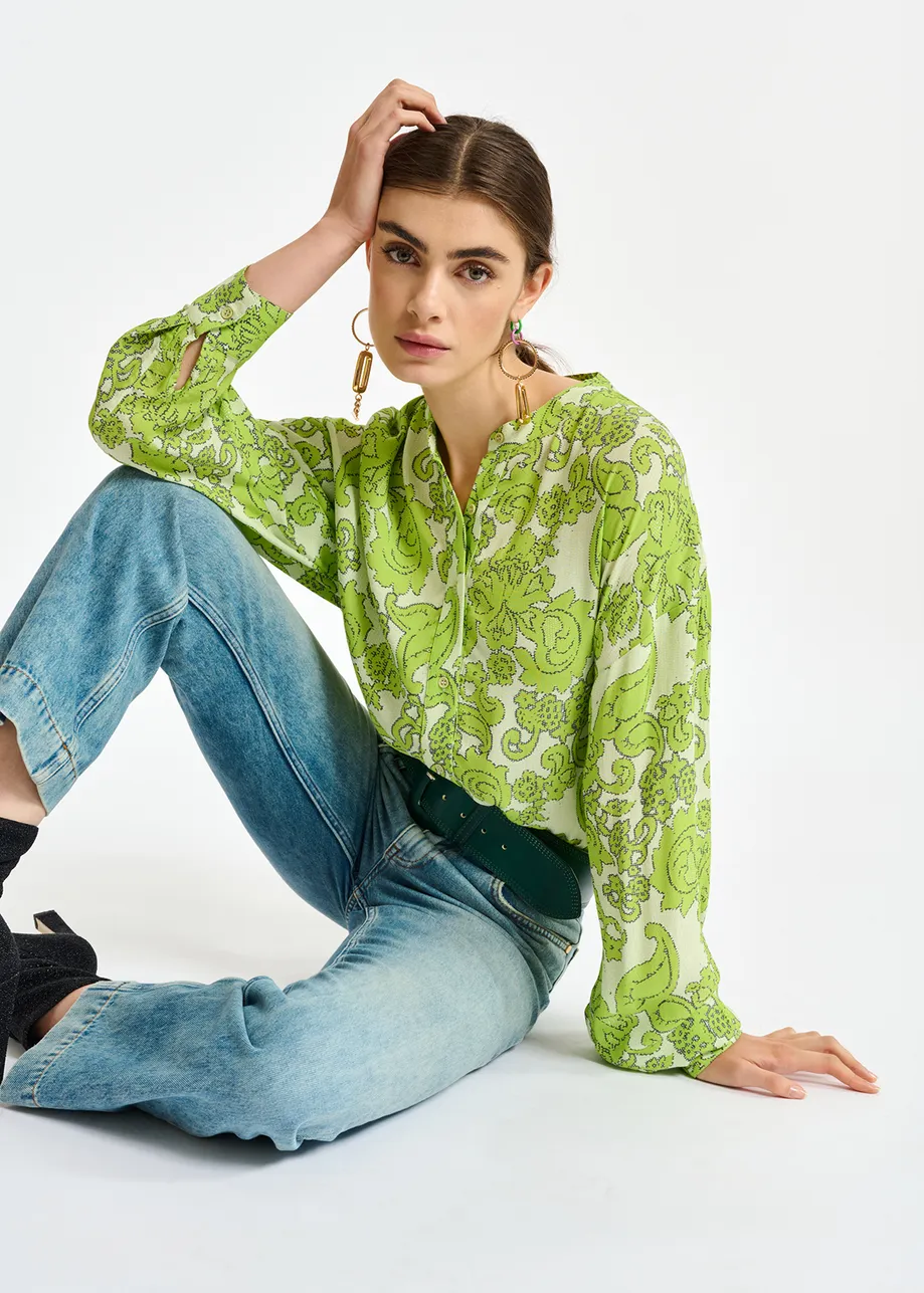 Multicolor floral-print shirt