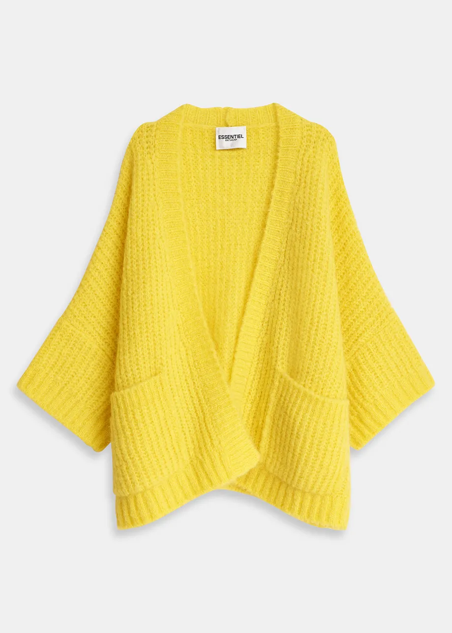 Yellow boxy cut cardigan