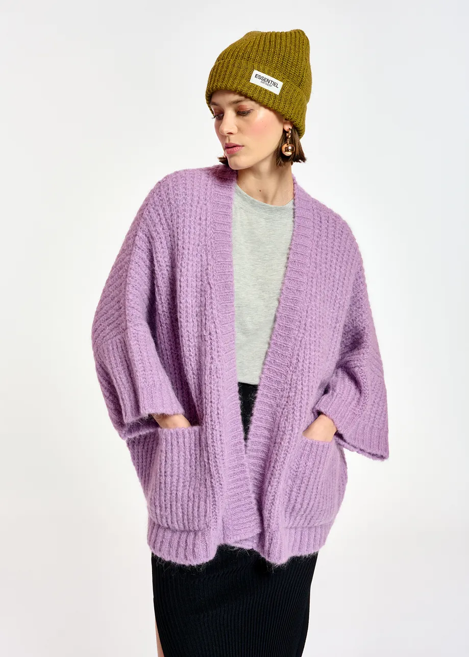 Mauve boxy cut cardigan