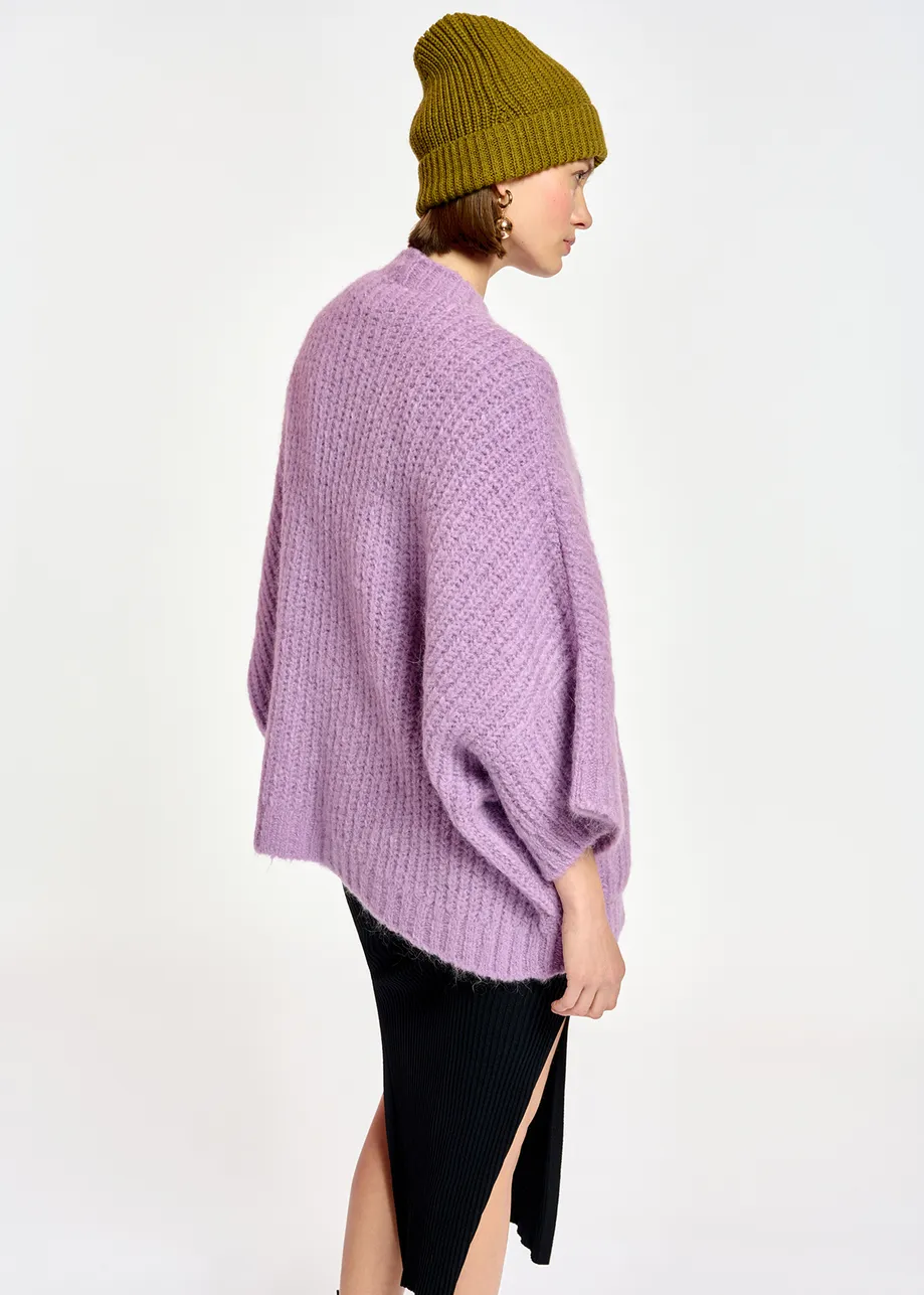 Mauve boxy cut cardigan