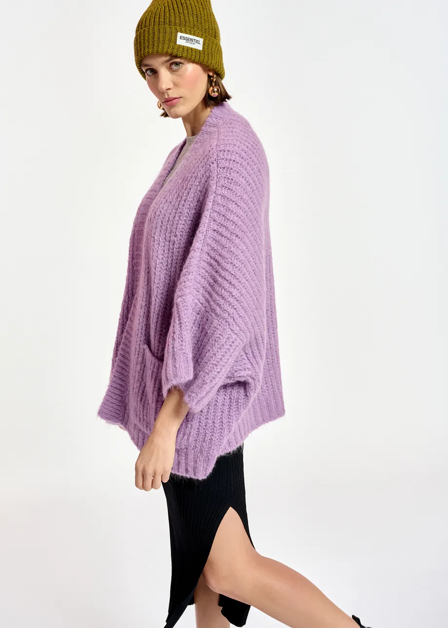 Mauve boxy cut cardigan