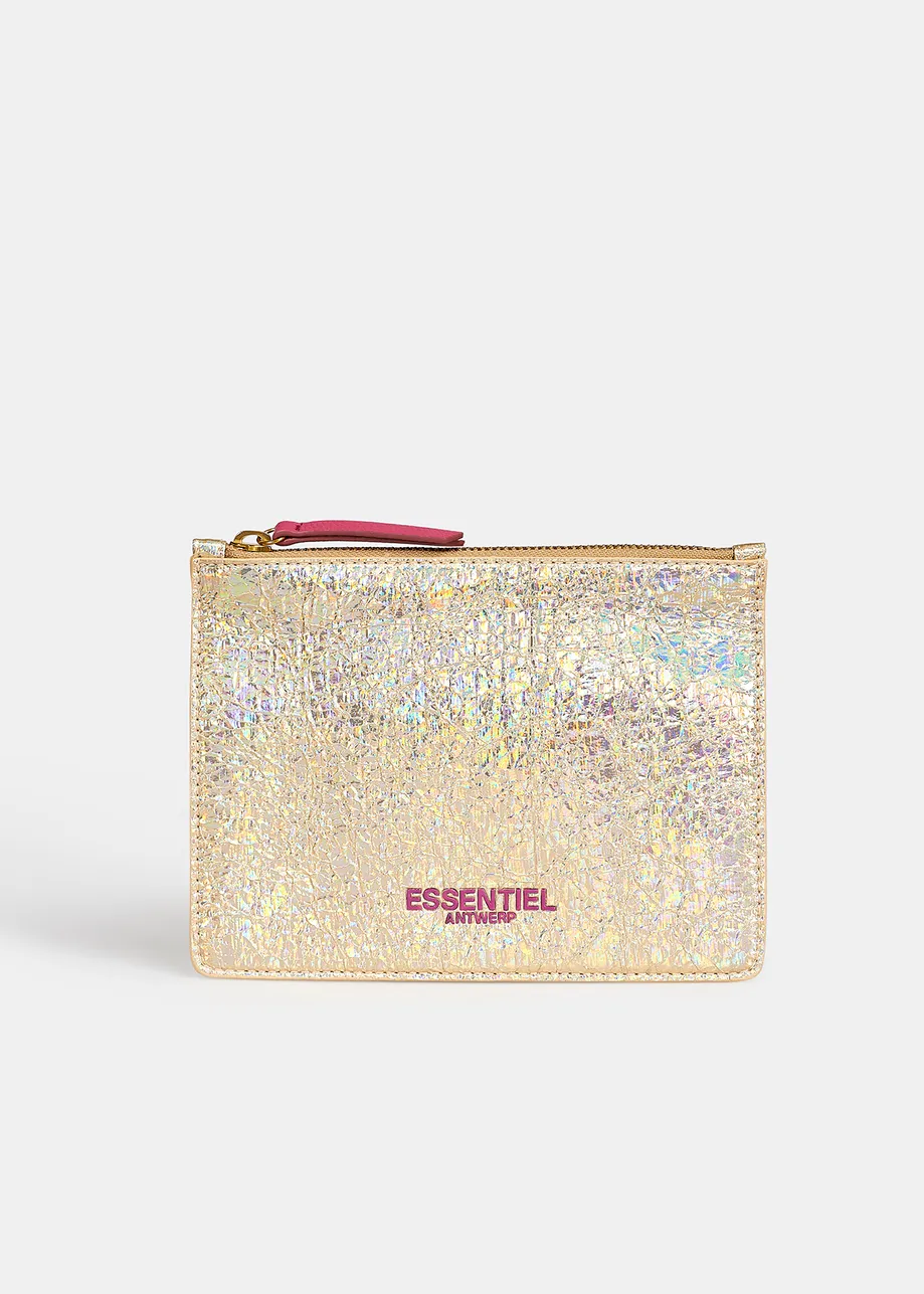 Gold metallic pouch