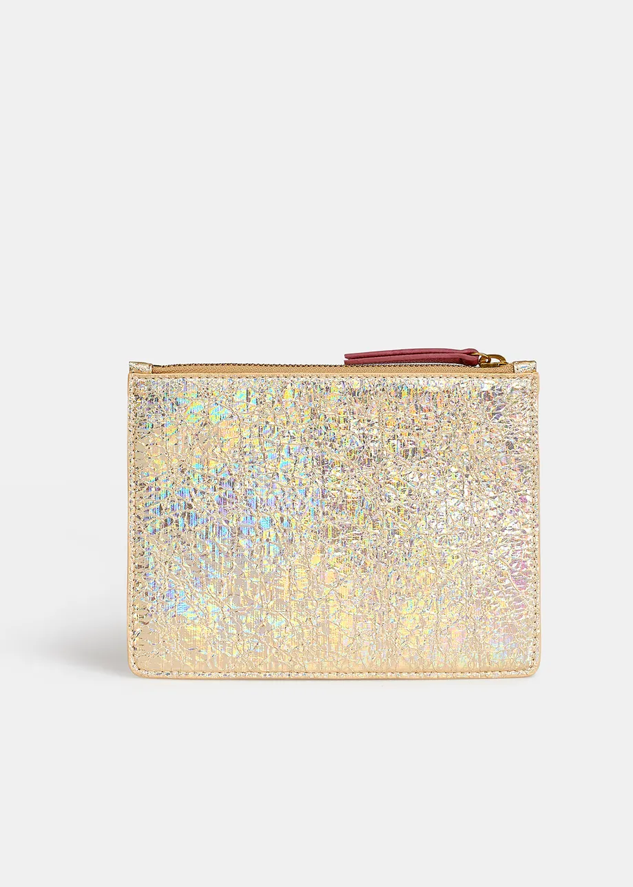 Gold metallic pouch