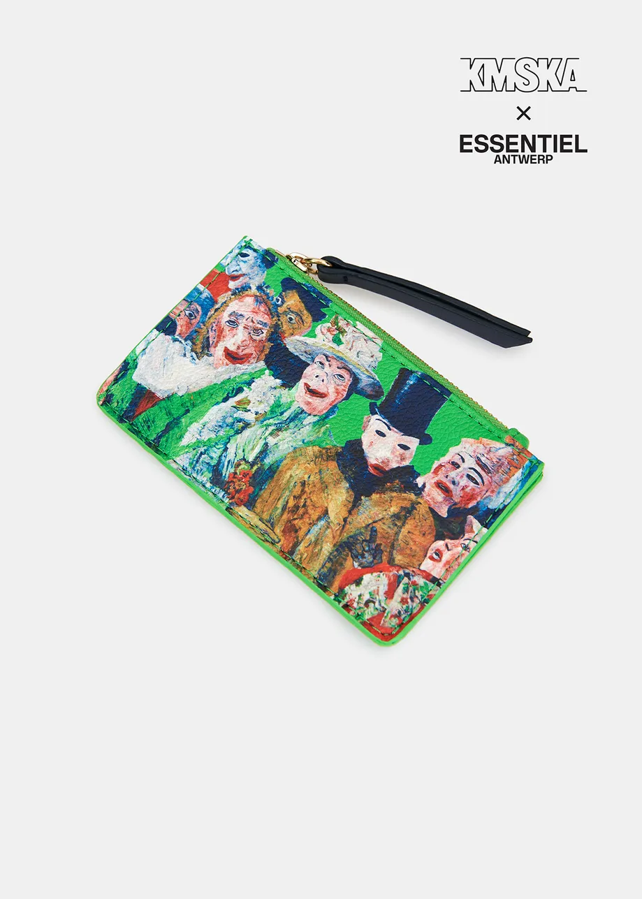 Neon green 'The Intrigue' cardholder - collaboration with KMSKA