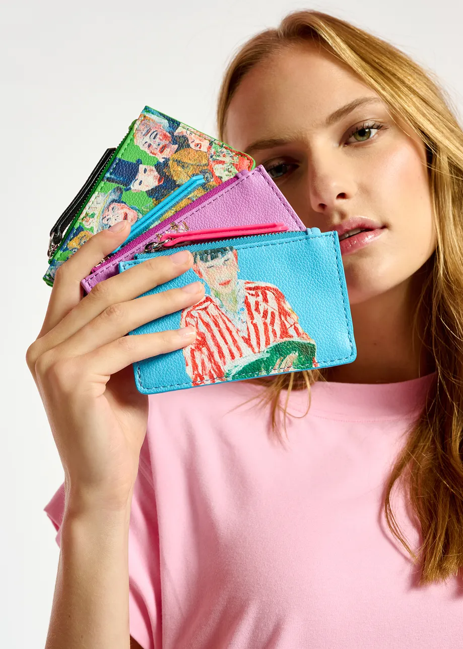 Porte-cartes 'Femme lisant' bleu - collaboration avec le KMSKA