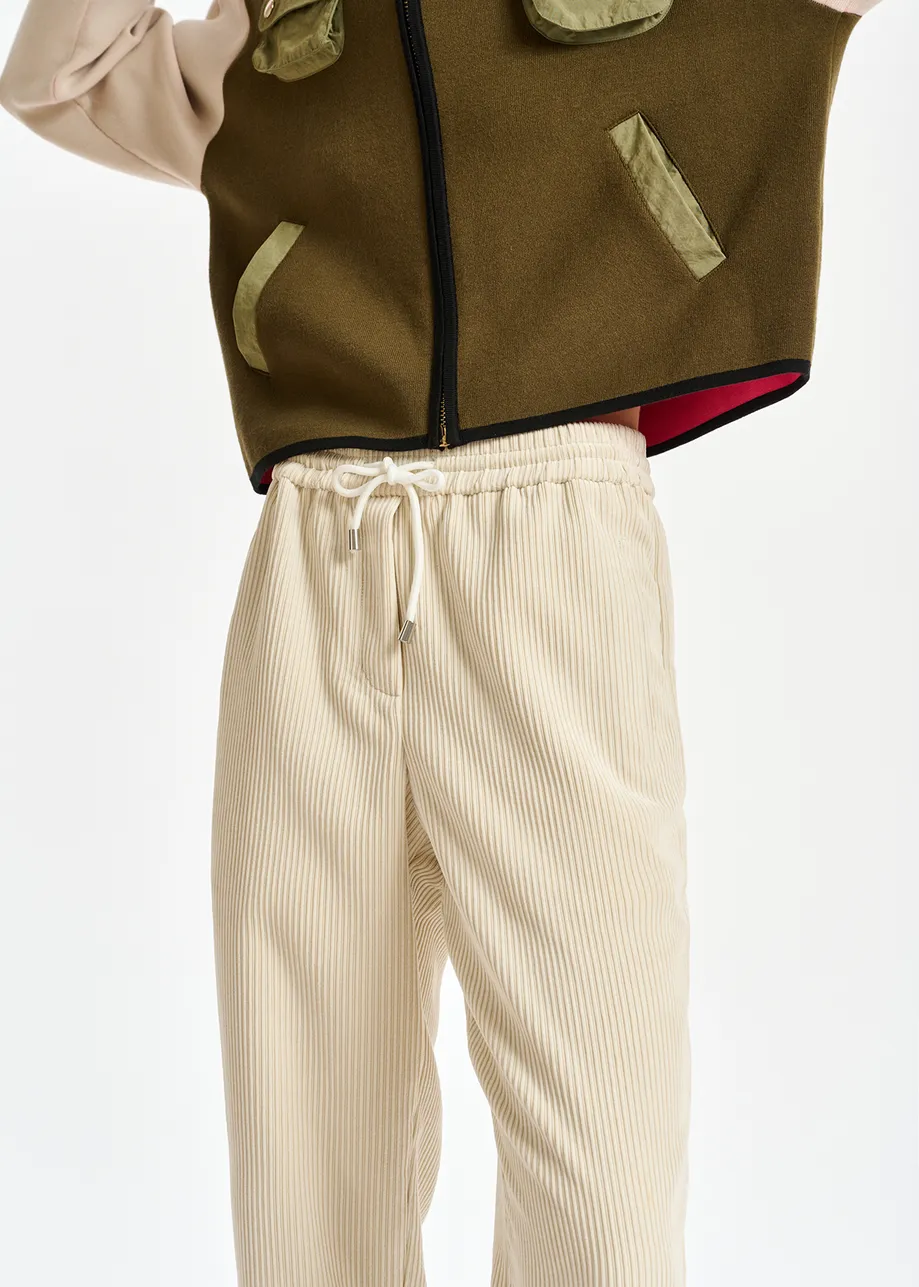 Off-white tapered corduroy pants