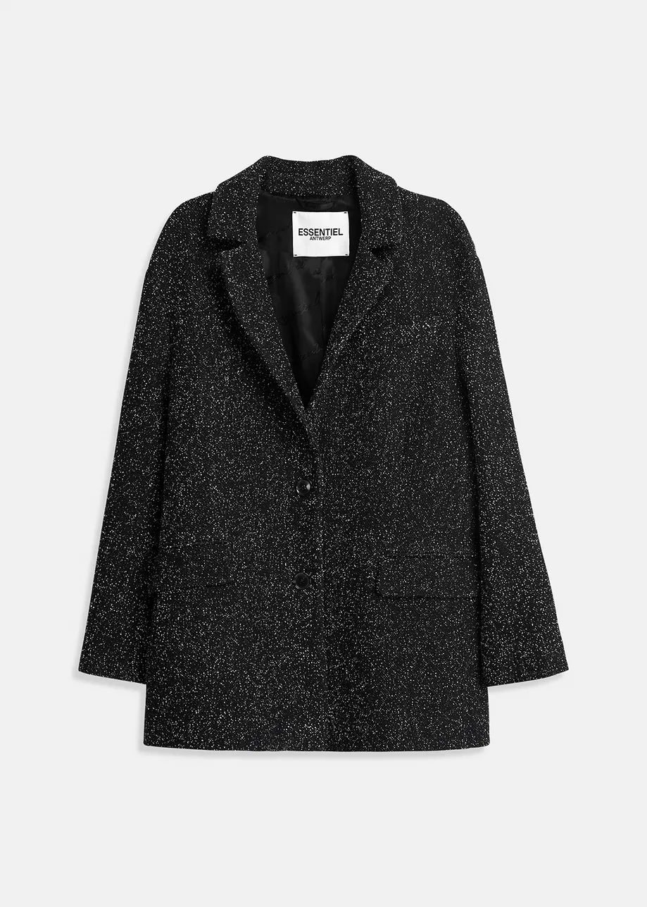 Zwarte oversized blazer in bouclé