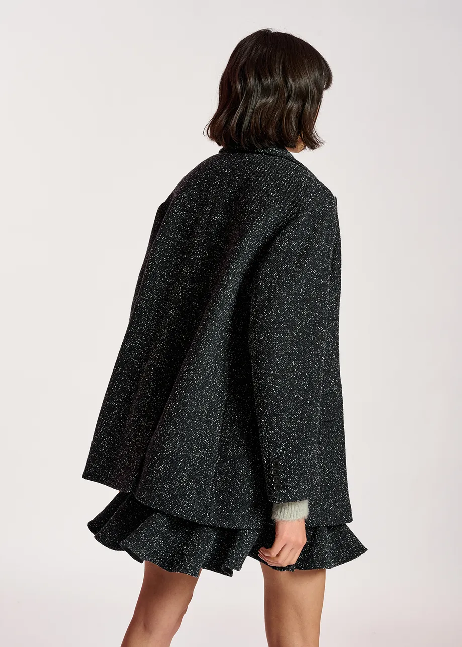 Black oversized bouclé blazer