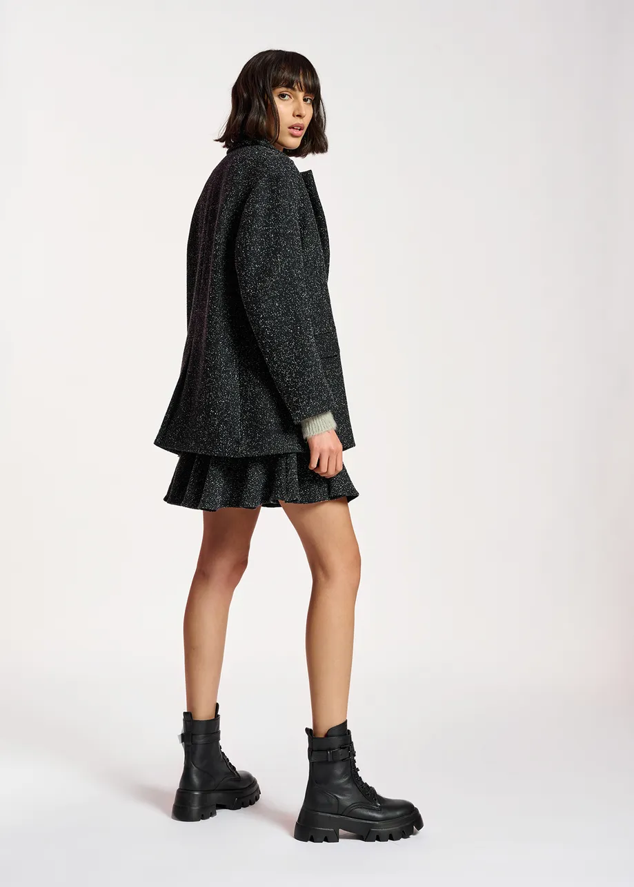 Black oversized bouclé blazer