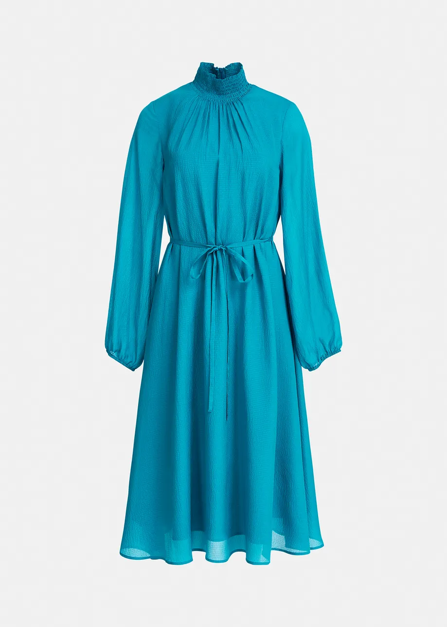 Blue midi-length dress