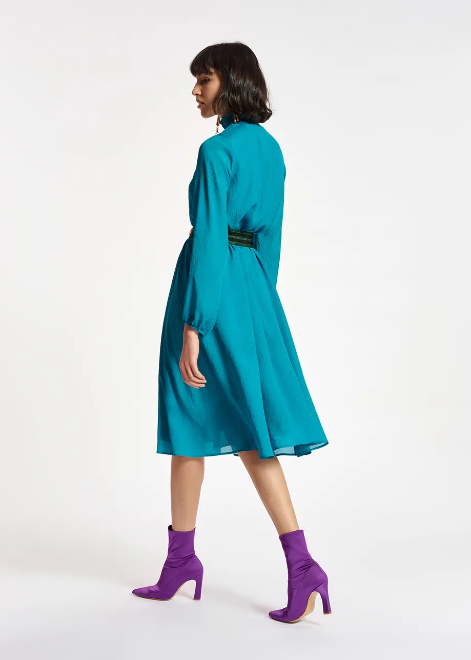 Blue midi-length dress