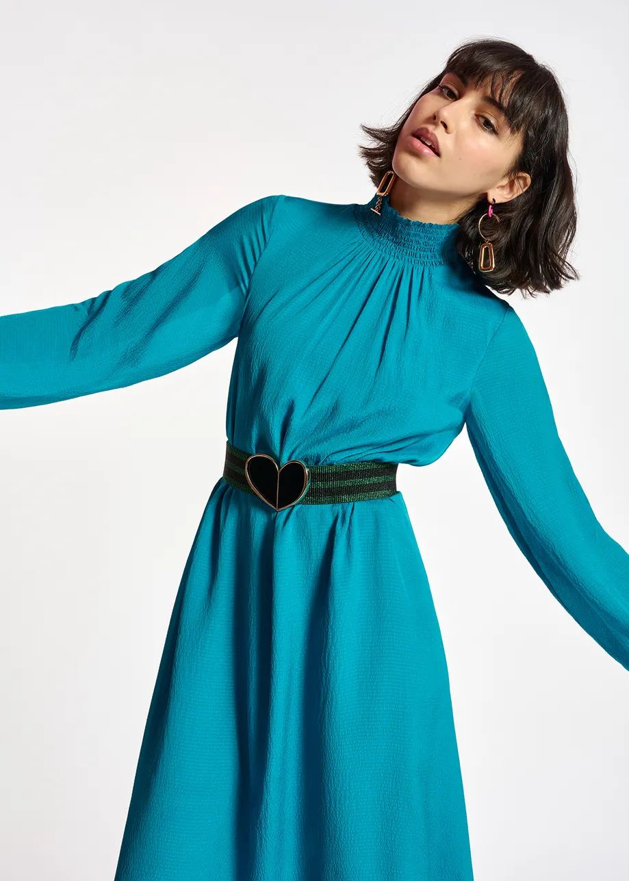 Blue midi-length dress