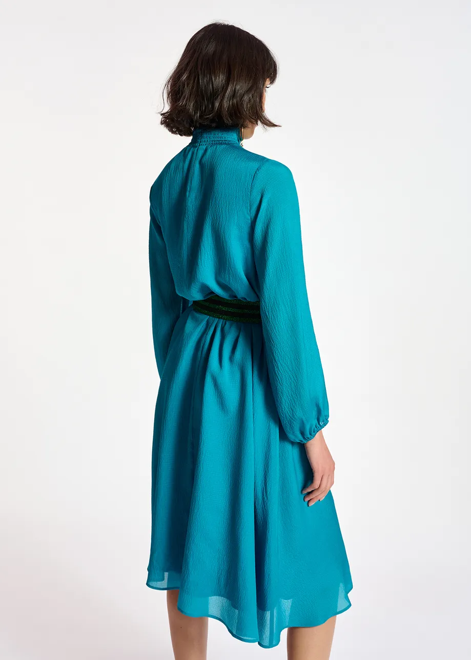 Blue midi-length dress