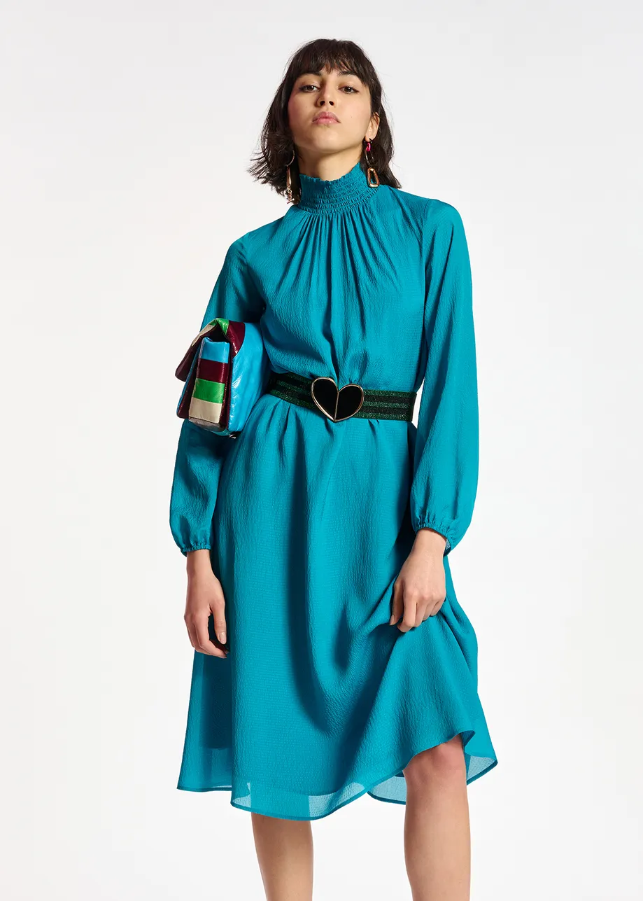 Blue midi-length dress