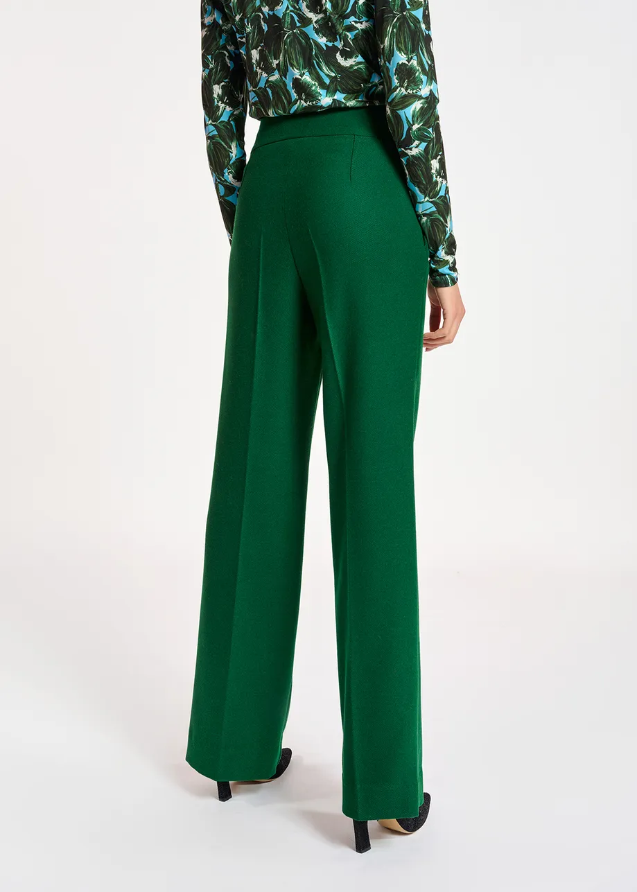 Dark green straight-leg pants