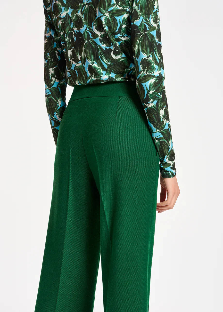 Dark green straight-leg pants