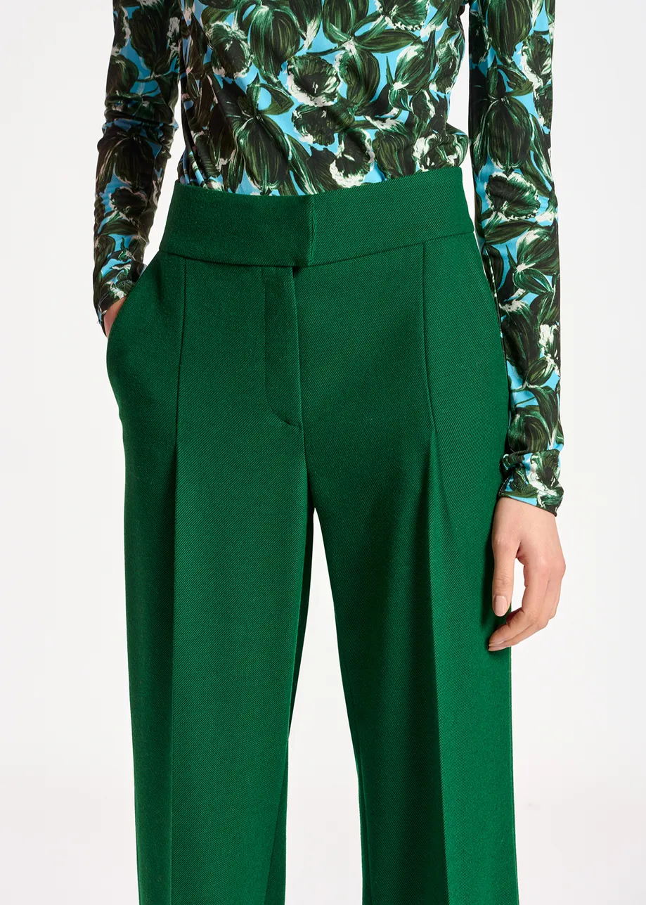 Dark green straight-leg pants