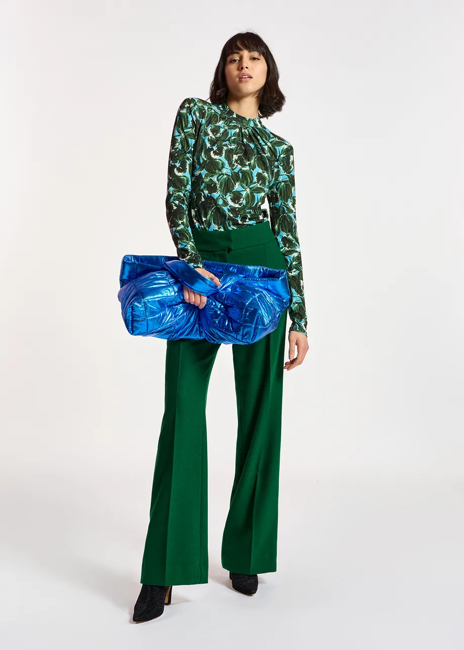 Dark green straight-leg pants