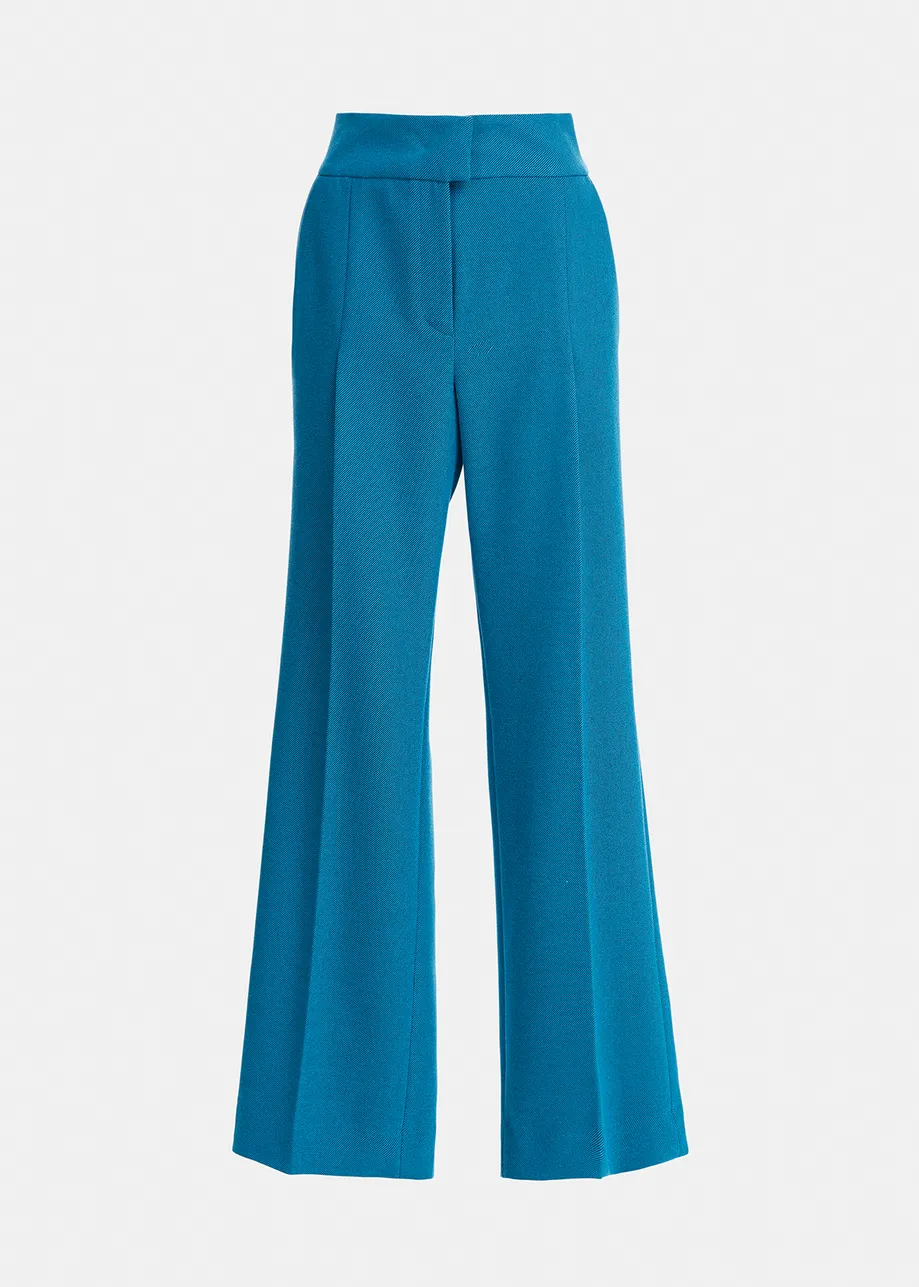 Blue straight-leg pants