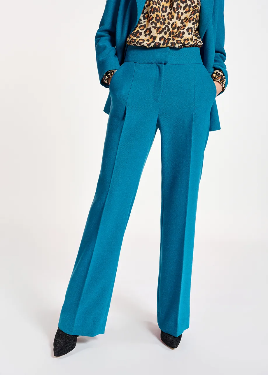 Blue straight-leg pants