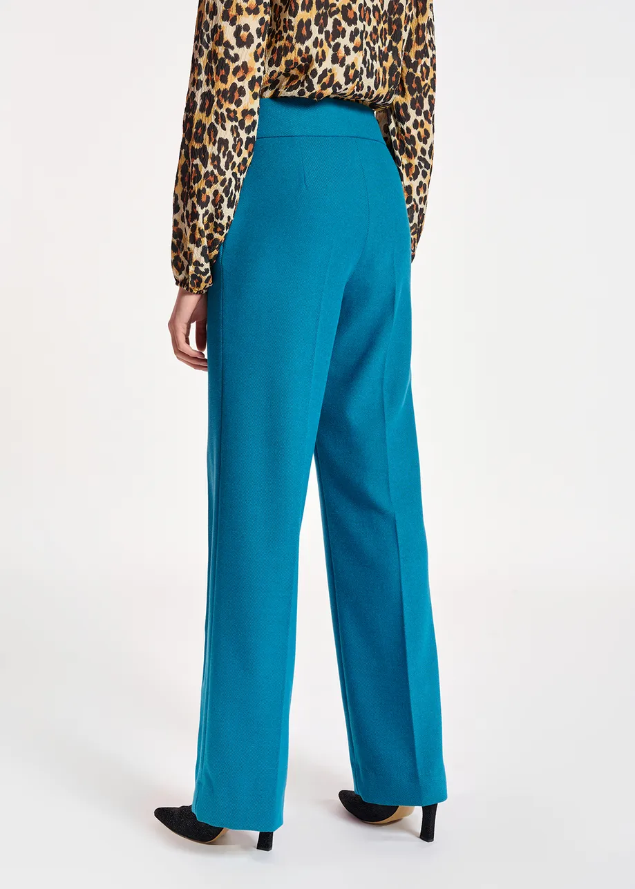 Blue straight-leg pants