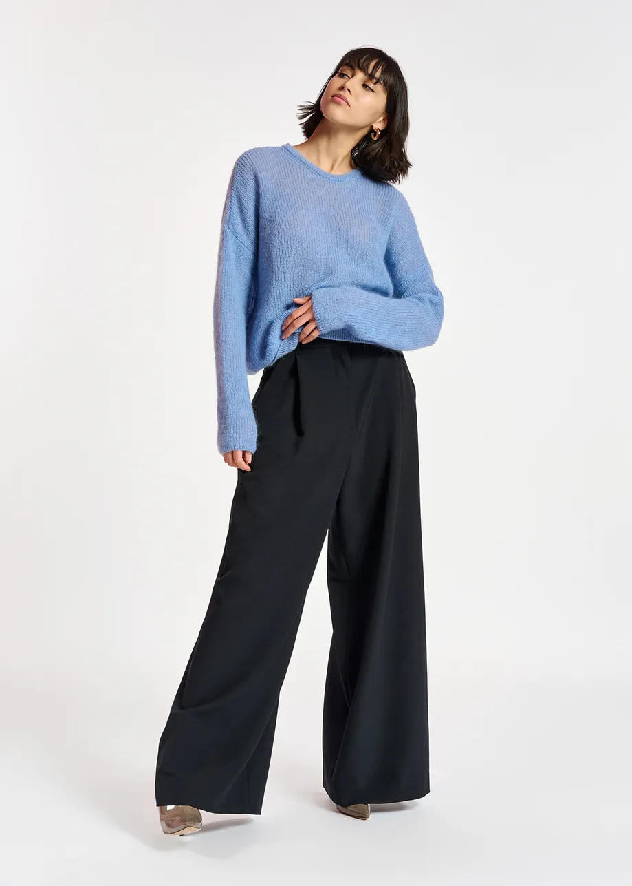 Black wide-leg pants