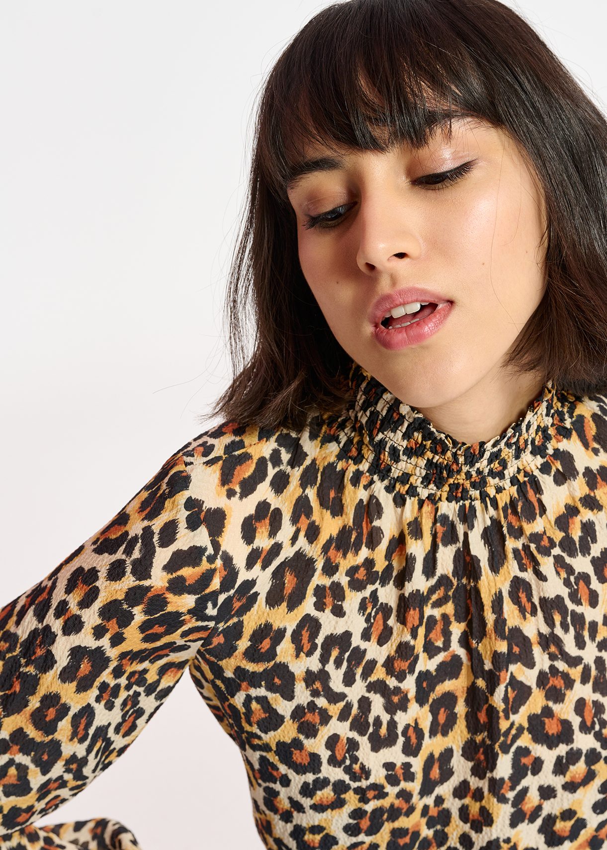 Leopard-print loose-fit top