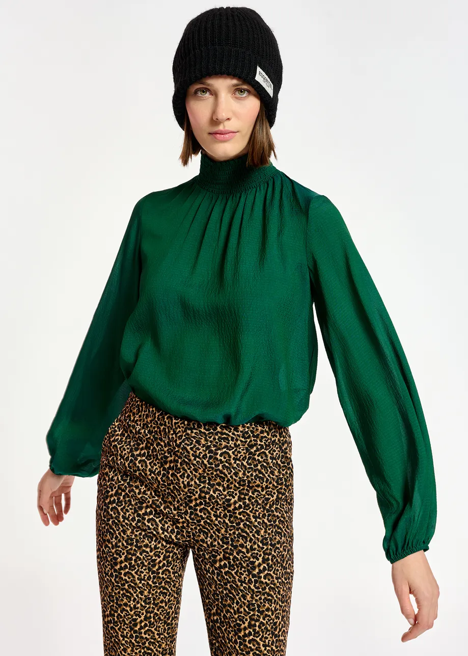 Dark green loose-fit top