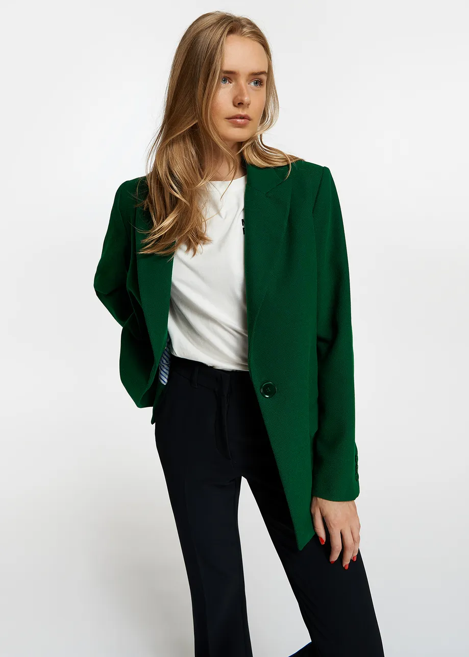 Blazer vert foncé à simple boutonnage