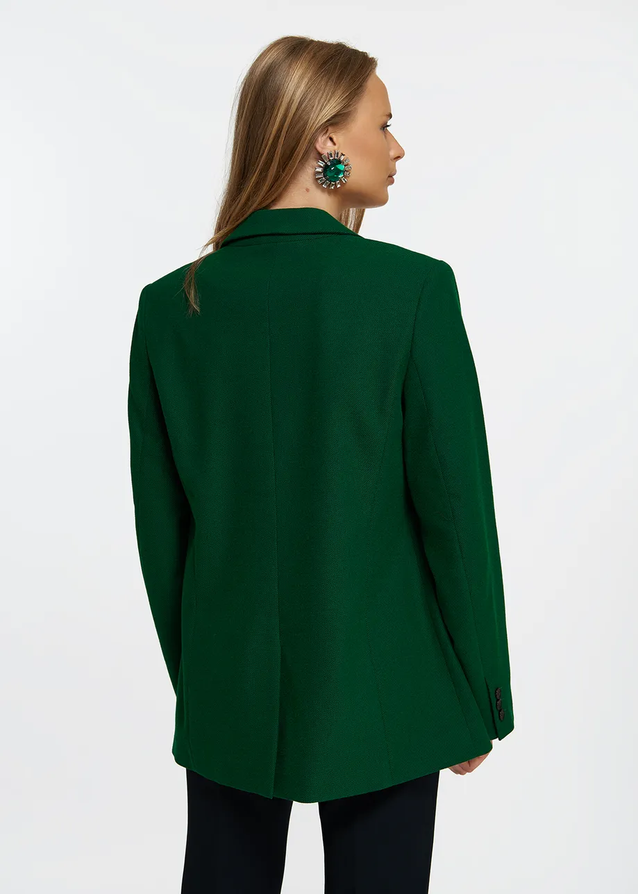 Blazer vert foncé à simple boutonnage