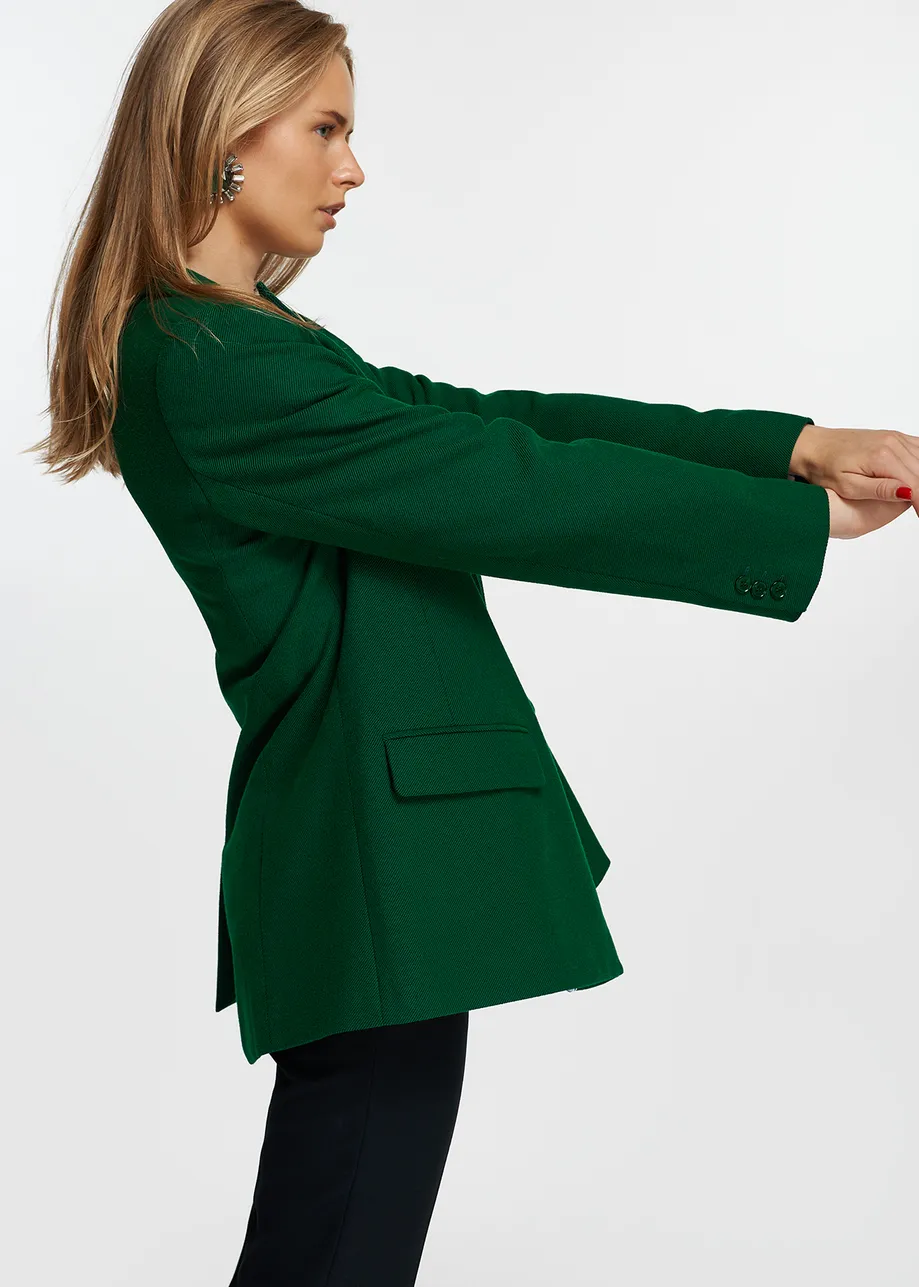 Blazer vert foncé à simple boutonnage