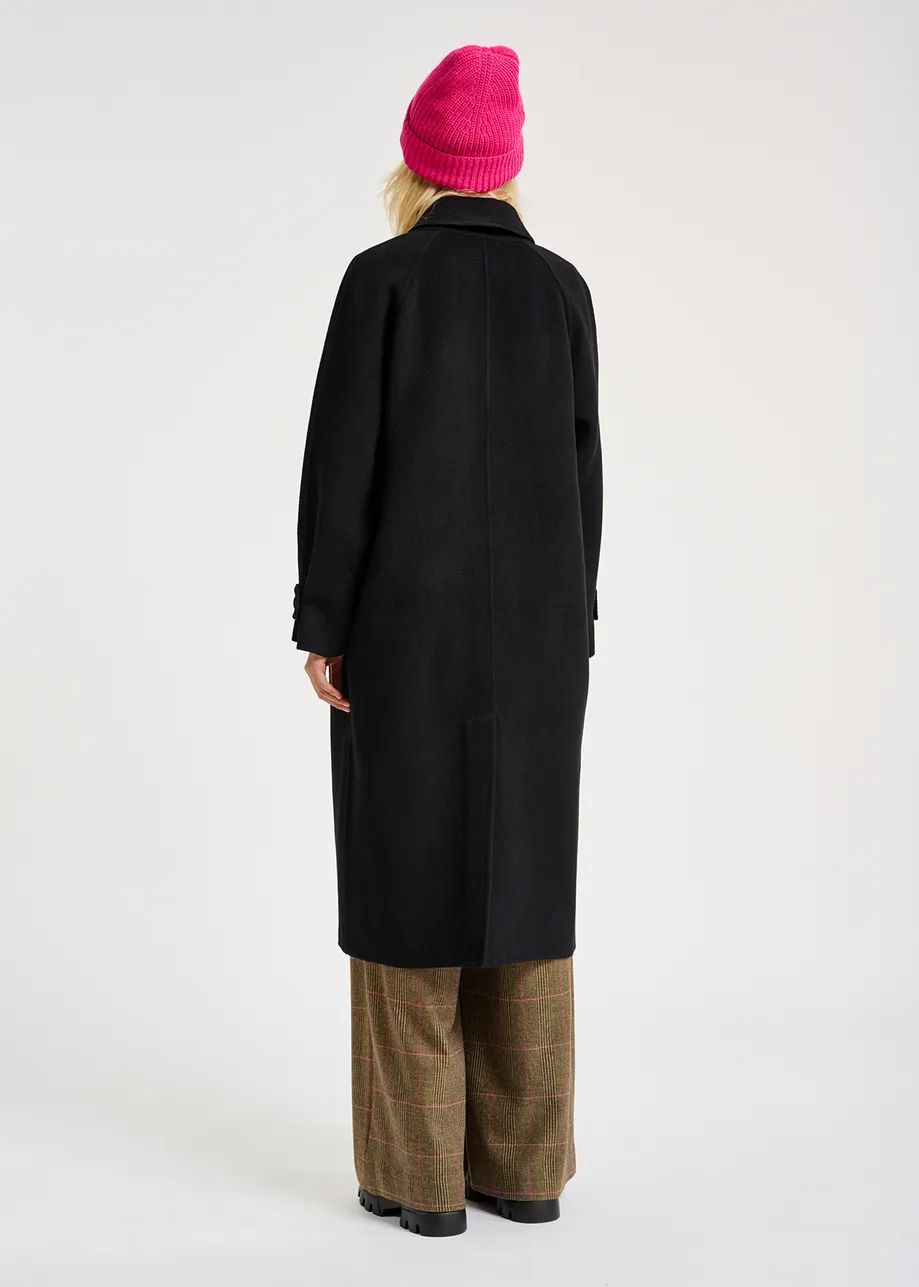 Black wool utility-inspired coat