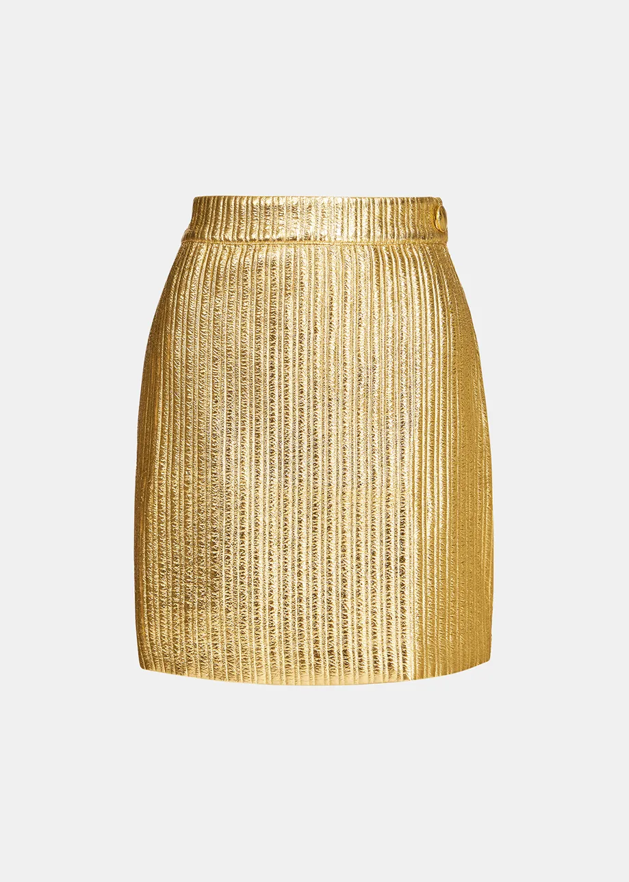 Gold metallic mini skirt