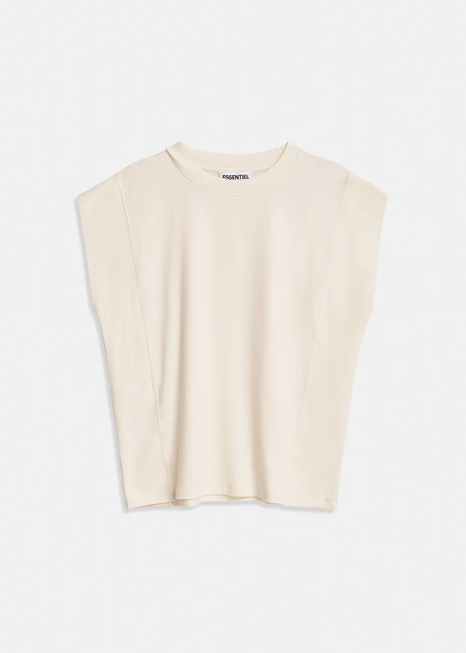 Off-white cap-sleeve T-shirt