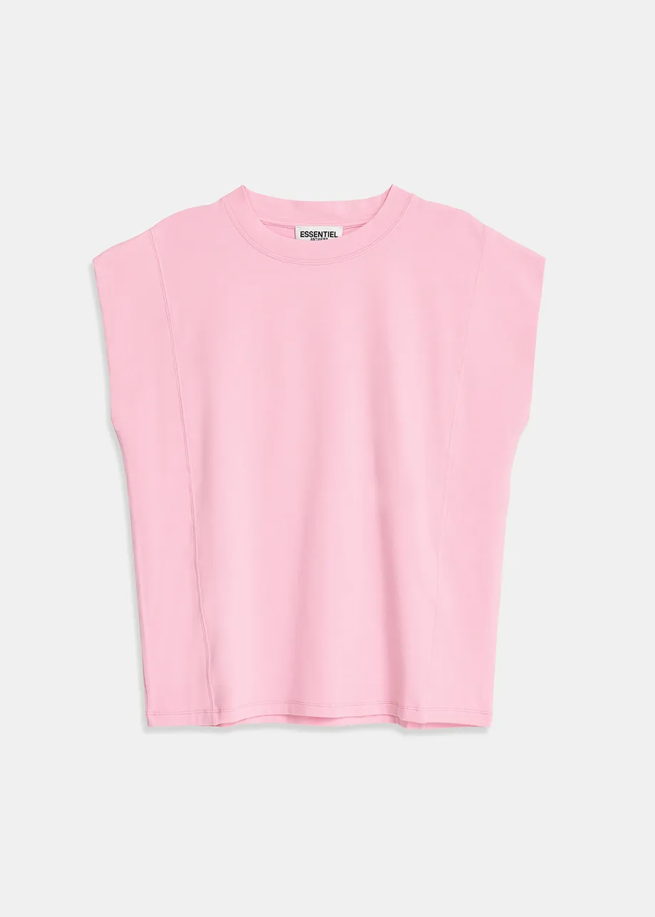 Light pink cap-sleeve T-shirt