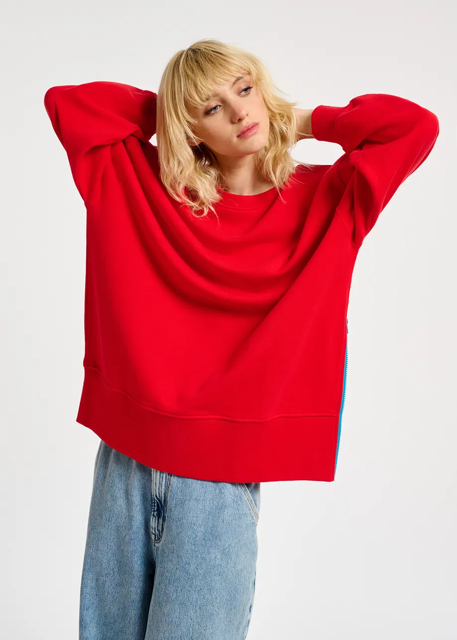 Rotes Boxy-Sweatshirt aus Bio-Baumwolle