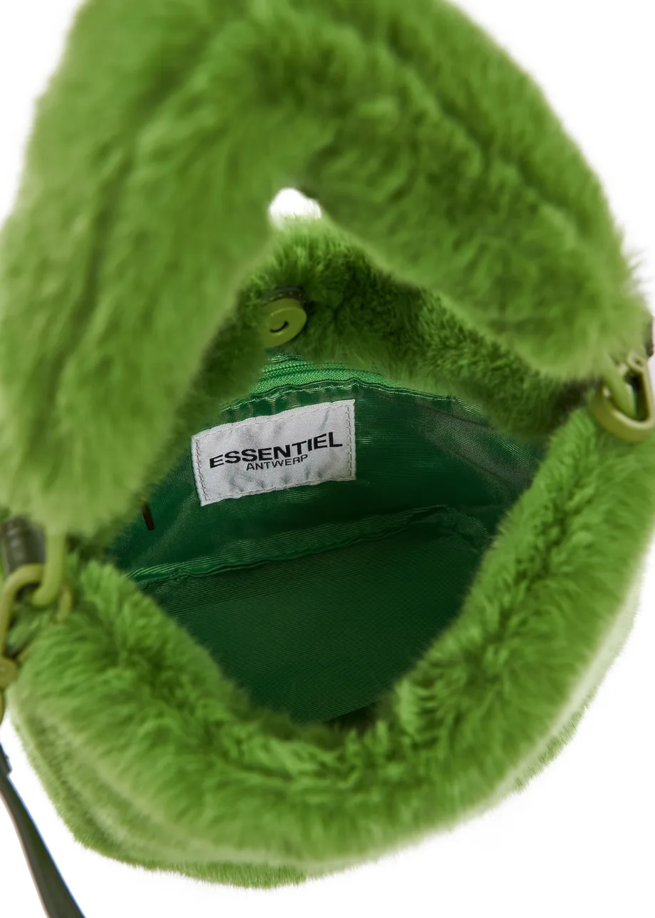 Grüne Mini-Tasche aus Kunstfell