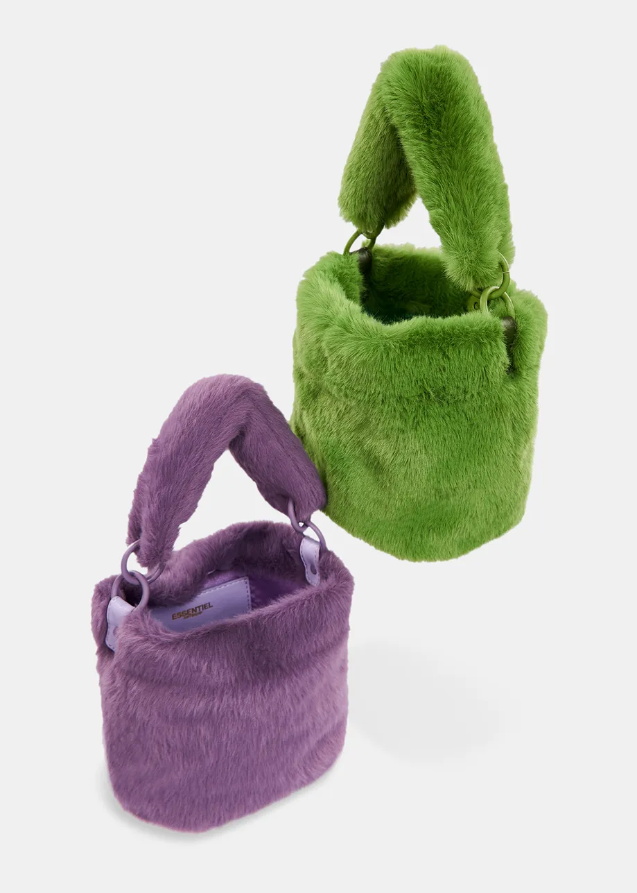 Grüne Mini-Tasche aus Kunstfell