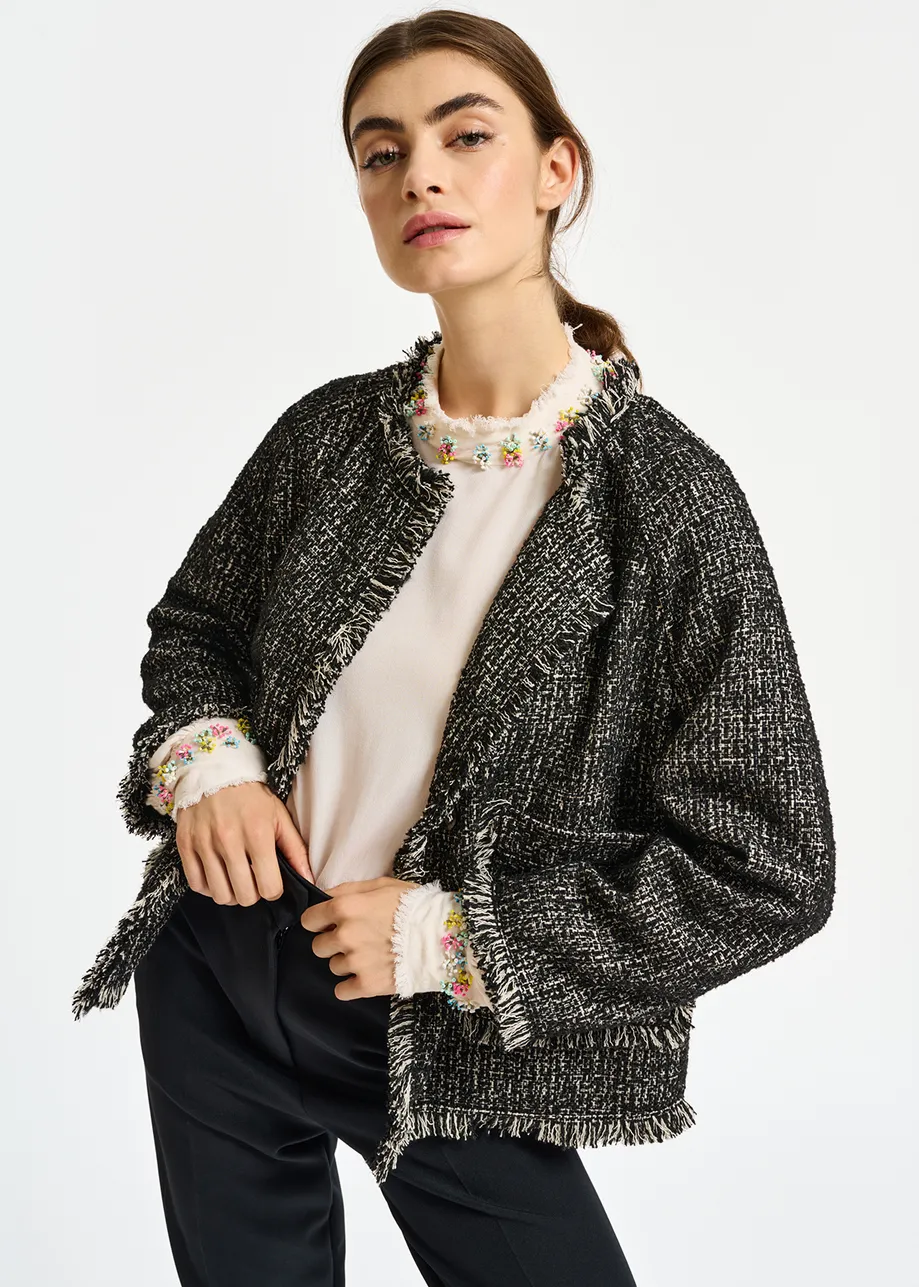 Black and white tweed jacket